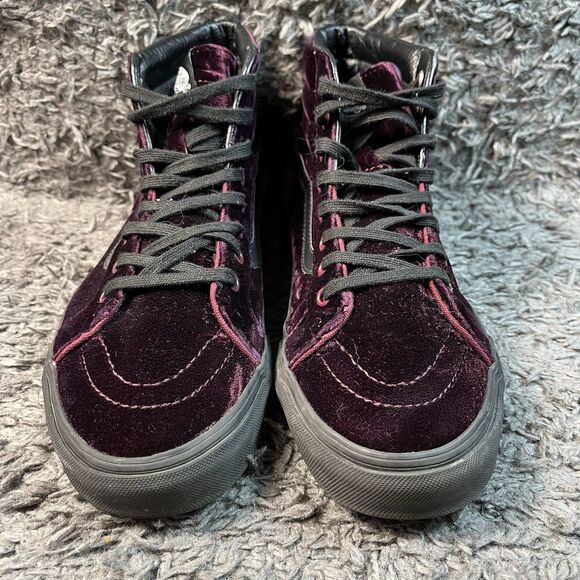 VANS Sk8-Hi Velvet Velour Red Purple Sz 10.5 Men\'s Sneakers LE Hi main image 8